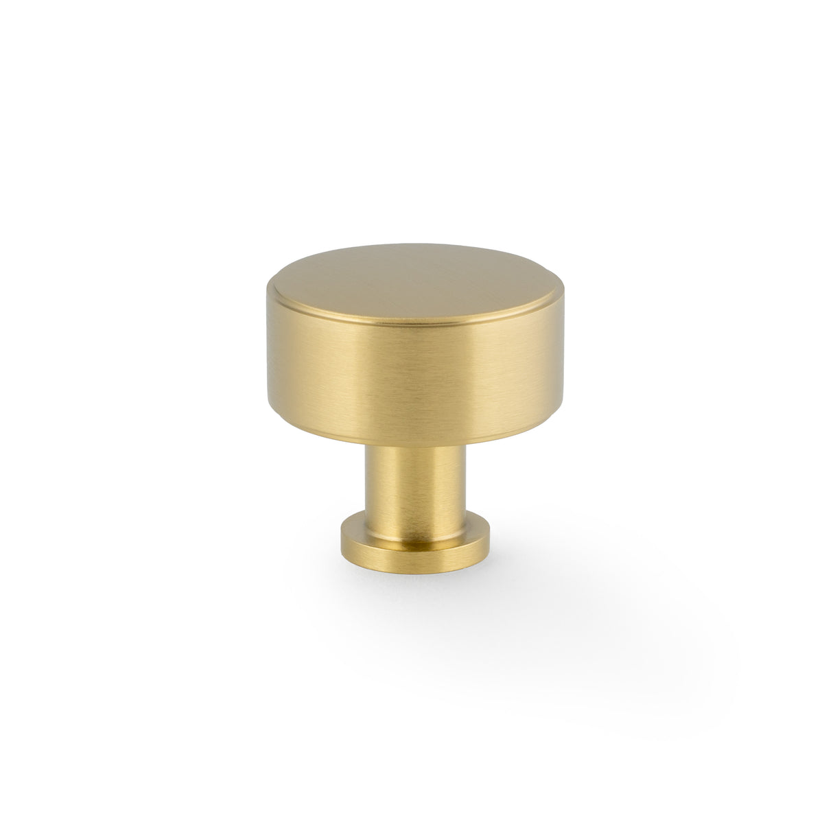 High quality image of Alexander & Wilks Lucia Plain Cabinet Knob-Satin Brass PVD-35mm Dia. | Sku. AW807P-35-SBPVD | Trade Door Handles.