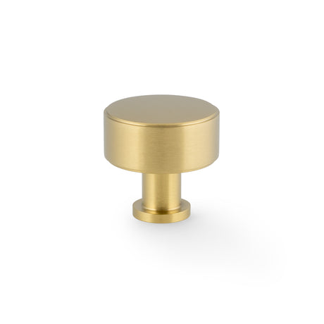 High quality image of Alexander & Wilks Lucia Plain Cabinet Knob-Satin Brass PVD-35mm Dia. | Sku. AW807P-35-SBPVD | Trade Door Handles.