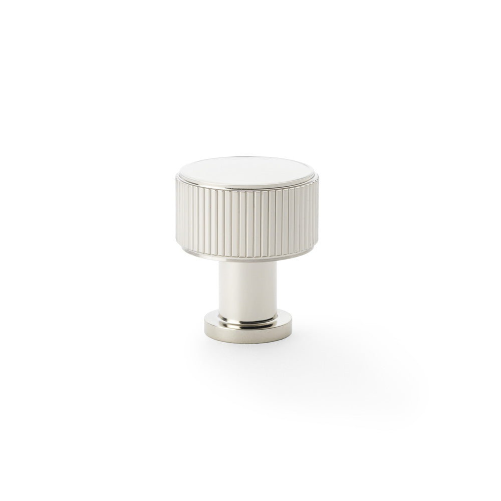 High quality image of Alexander & Wilks - Lucia Reeded Cabinet Knob 29mm Polished Nickel | Sku.AW807R-29-PNPVD | Trade Door Handles.