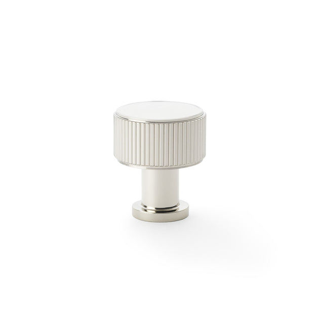 High quality image of Alexander & Wilks - Lucia Reeded Cabinet Knob 29mm Polished Nickel | Sku.AW807R-29-PNPVD | Trade Door Handles.