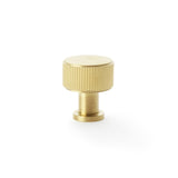 High quality image of Alexander & Wilks Lucia Reeded Cupboard Knob - Satin Brass PVD - 29mm | Sku. aw807r-29-sbpvd | Trade Door Handles.