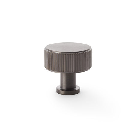 High quality image of Alexander & Wilks Lucia Reeded Cupboard Knob - Dark Bronze PVD - 35mm | Sku. aw807r-35-dbzpvd | Trade Door Handles.