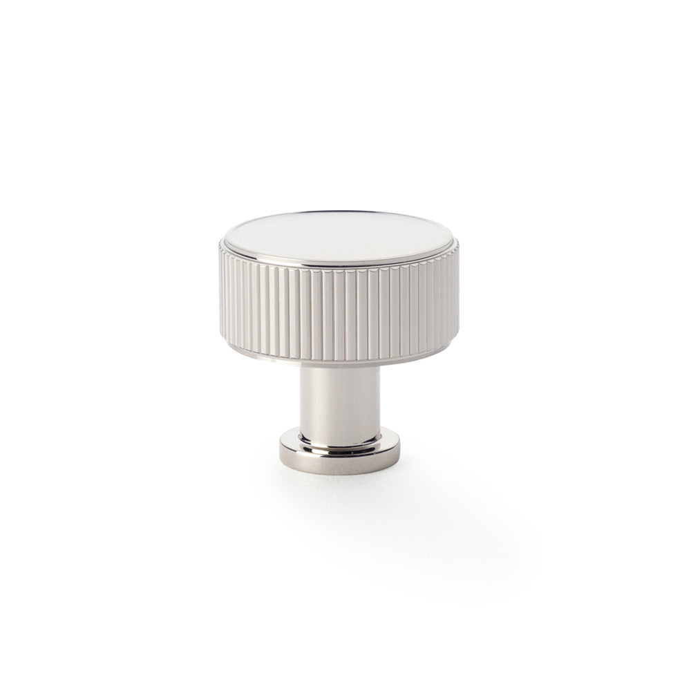 High quality image of Alexander & Wilks - Lucia Reeded Cabinet Knob 35mm Polished Nickel | Sku. aw807r-35-pnpvd | Trade Door Handles.