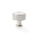 High quality image of Alexander & Wilks - Lucia Reeded Cabinet Knob 35mm Polished Nickel | Sku. aw807r-35-pnpvd | Trade Door Handles.
