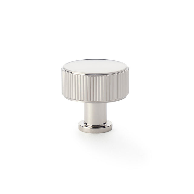 High quality image of Alexander & Wilks - Lucia Reeded Cabinet Knob 35mm Polished Nickel | Sku. aw807r-35-pnpvd | Trade Door Handles.