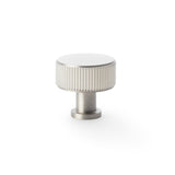 High quality image of Alexander & Wilks Lucia Reeded Cupboard Knob - Satin Nickel - 35mm | Sku. aw807r-35-sn | Trade Door Handles.