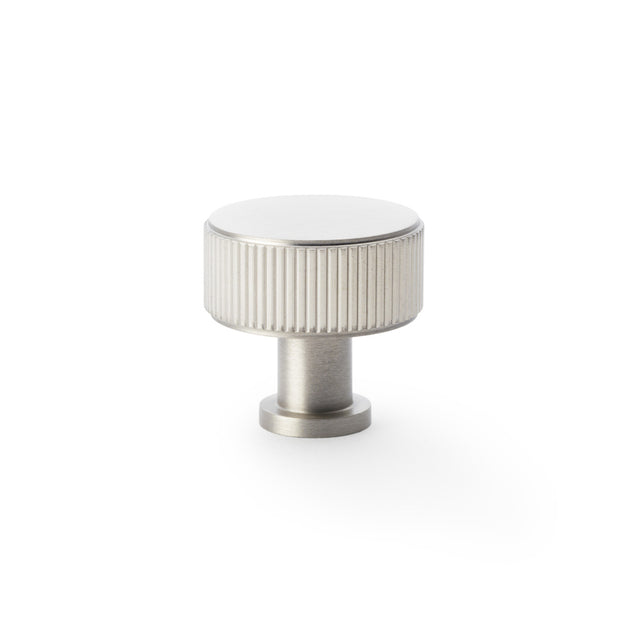 High quality image of Alexander & Wilks Lucia Reeded Cupboard Knob - Satin Nickel - 35mm | Sku. aw807r-35-sn | Trade Door Handles.