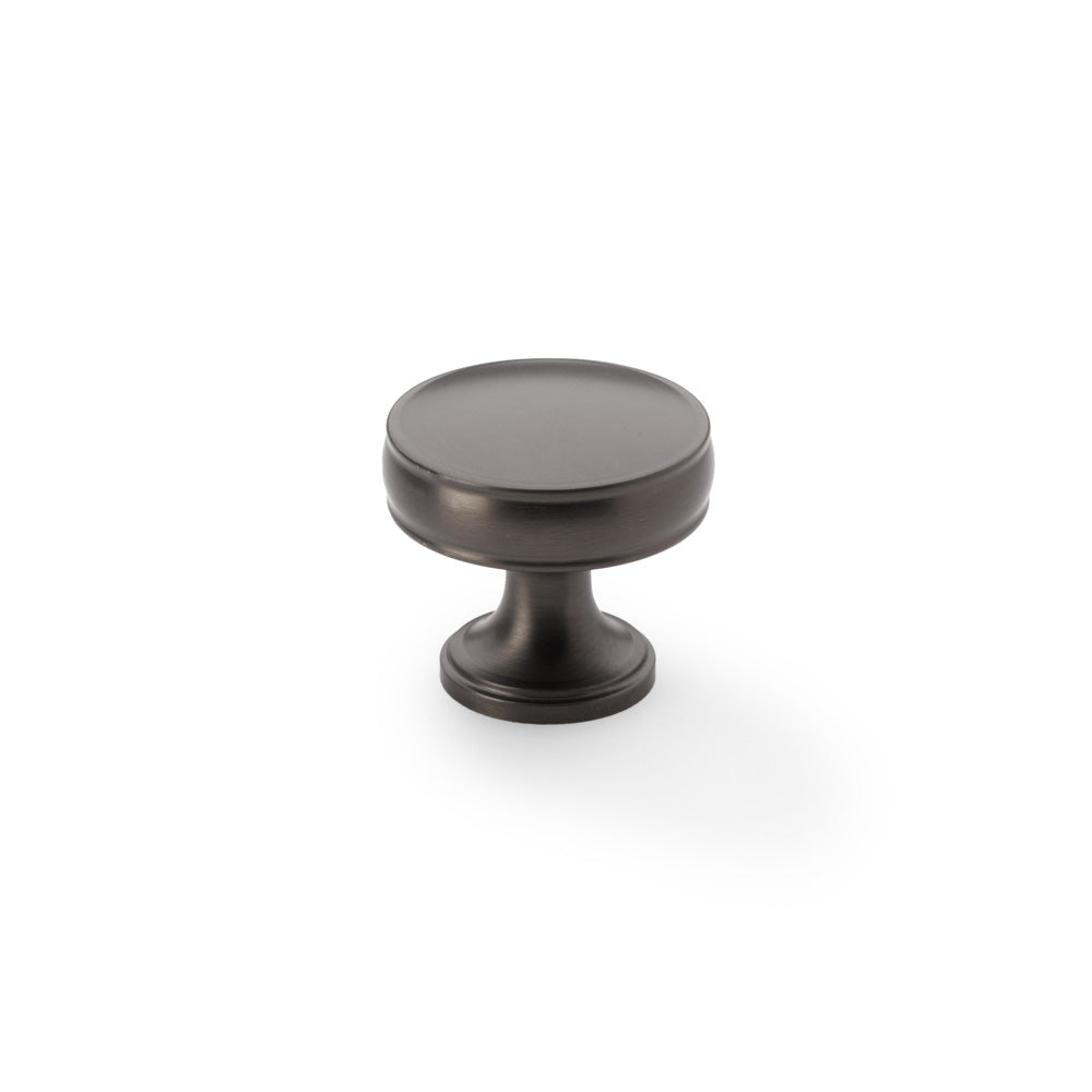 High quality image of Alexander & Wilks Lynd Cupboard Knob - Dark Bronze - 32mm | Sku. aw808-32-dbz | Trade Door Handles.