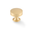 High quality image of Alexander & Wilks Lynd Cupboard Knob-Satin Brass-38mm Dia. | Sku. AW808-38-SB | Trade Door Handles.