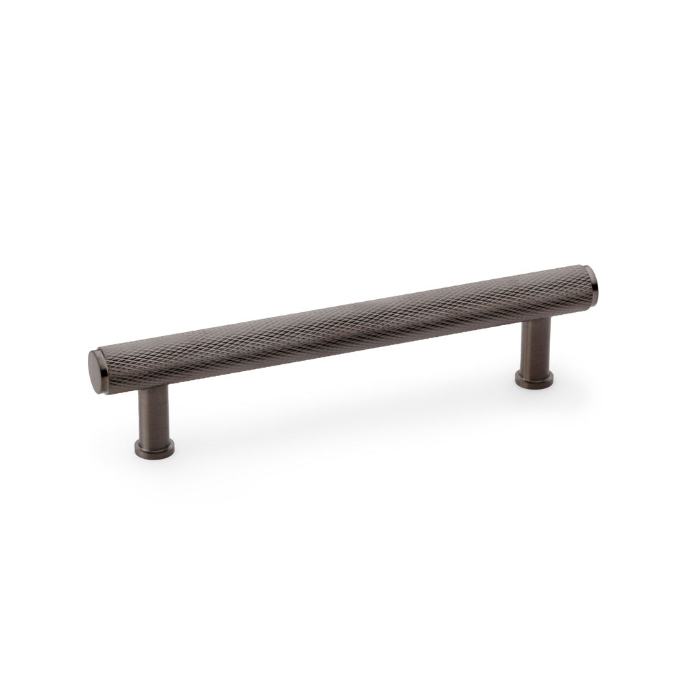High quality image of Alexander & Wilks Crispin Knurled T-bar Cupboard Pull Handle - Dark Bronze PVD - Centres 128mm | Sku. aw809-128-dbzpvd | Trade Door Handles.