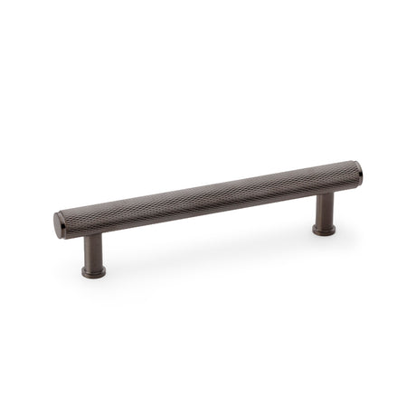 High quality image of Alexander & Wilks Crispin Knurled T-bar Cupboard Pull Handle - Dark Bronze PVD - Centres 128mm | Sku. aw809-128-dbzpvd | Trade Door Handles.