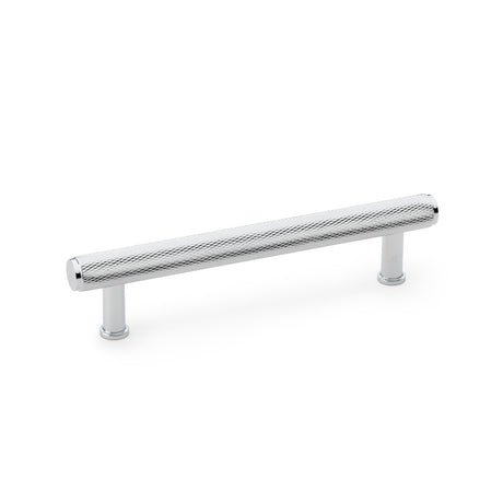 High quality image of Alexander & Wilks Crispin Knurled T-bar Cupboard Pull Handle - Polished Chrome - Centres 128mm | Sku. aw809-128-pc | Trade Door Handles.
