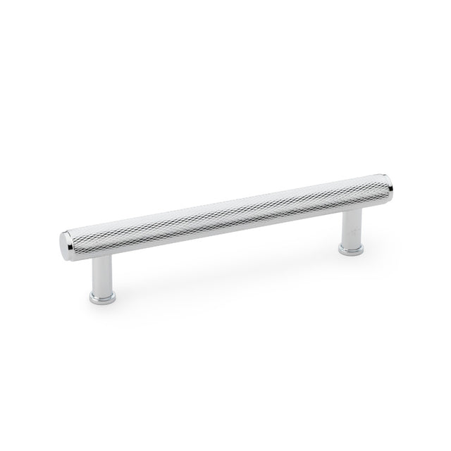 High quality image of Alexander & Wilks Crispin Knurled T-bar Cupboard Pull Handle - Polished Chrome - Centres 128mm | Sku. aw809-128-pc | Trade Door Handles.