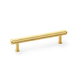 High quality image of Alexander & Wilks Crispin Knurled T-bar Cupboard Pull Handle - Satin Brass PVD - Centres 128mm | Sku. aw809-128-sbpvd | Trade Door Handles.