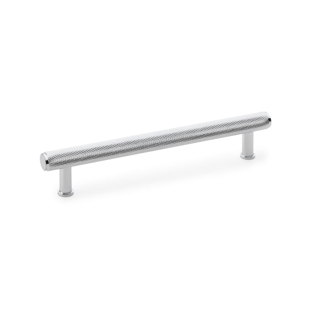 High quality image of Alexander & Wilks Crispin Knurled T-bar Cupboard Pull Handle - Polished Chrome - Centres 160mm | Sku. aw809-160-pc | Trade Door Handles.