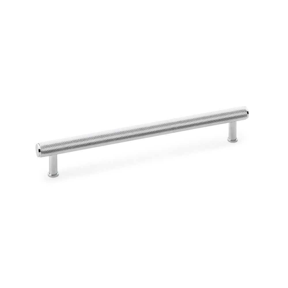 High quality image of Alexander & Wilks Crispin Knurled T-bar Cupboard Pull Handle - Polished Chrome - Centres 224mm | Sku. aw809-224-pc | Trade Door Handles.