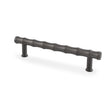 This is an image showing Alexander & Wilks Crispin Bamboo T-bar Cupboard Pull Handle - Dark Bronze PVD - 128mm Centres available to order from Trade Door Handles in Kendal, quick delivery and discounted prices