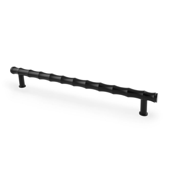 High quality image of Alexander & Wilks Crispin Bamboo T-bar Cupboard Pull Handle - Black - 224mm Centres | Sku. aw809b-224-bl | Trade Door Handles.