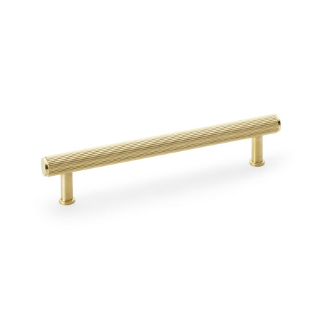 High quality image of Alexander & Wilks Crispin Reeded T-bar Cupboard Pull Handle - Satin Brass PVD - 160mm | Sku. aw809r-160-sbpvd | Trade Door Handles.