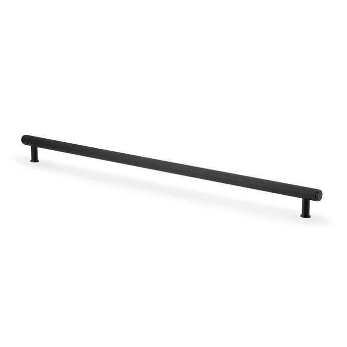 High quality image of Alexander & Wilks Crispin Reeded T-bar Cupboard Pull Handle-Black-448mm Centres | Sku. AW809R-448-BL | Trade Door Handles.