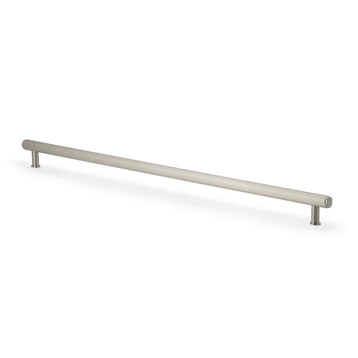 High quality image of Alexander & Wilks Crispin Reeded T-bar Cupboard Pull Handle-Satin Nickel-448mm Centres | Sku. AW809R-448-SN | Trade Door Handles.