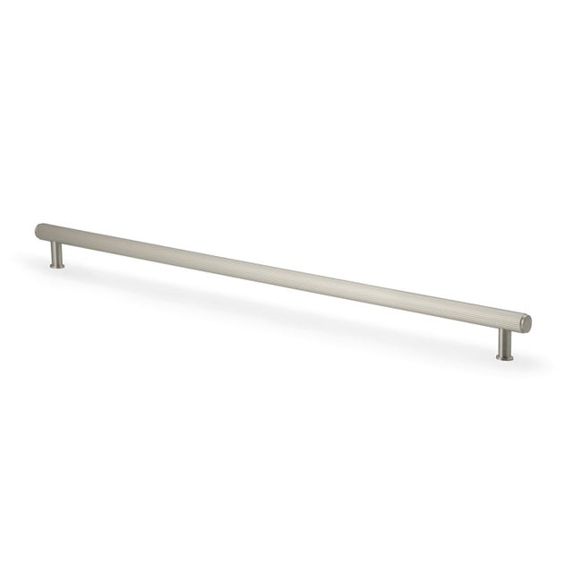 High quality image of Alexander & Wilks Crispin Reeded T-bar Cupboard Pull Handle-Satin Nickel-448mm Centres | Sku. AW809R-448-SN | Trade Door Handles.