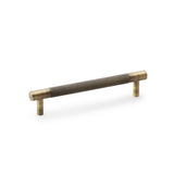 High quality image of Alexander & Wilks Brunel Knurled T-Bar Cupboard Handle - Antique Brass - Centres 128mm | Sku. aw810-128-ab | Trade Door Handles.