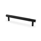 High quality image of Alexander & Wilks Brunel Knurled T-Bar Cupboard Handle - Black - Centres 128mm | Sku. aw810-128-bl | Trade Door Handles.