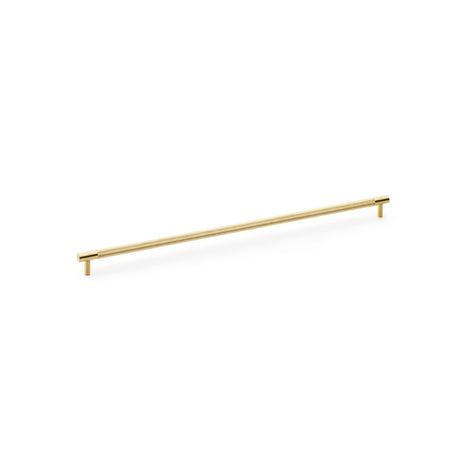 High quality image of Alexander & Wilks Brunel Knurled T-Bar Cupboard Handle - Satin Brass PVD - Centres 448mm | Sku. aw810-448-sbpvd | Trade Door Handles.