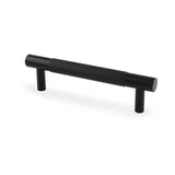 High quality image of Alexander & Wilks Brunel Knurled T-Bar Cupboard Handle - Black - Centres 96mm | Sku. aw810-96-bl | Trade Door Handles.