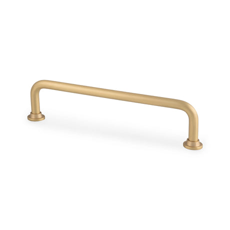 High quality image of Alexander & Wilks Scandi Pull Handle-Satin Brass-128mm c/c | Sku. AW811-128-SB | Trade Door Handles.