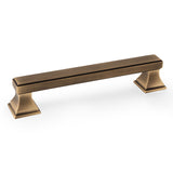High quality image of Alexander & Wilks Jesper Square Cupboard Pull Handle - Antique Brass -128mm Centres | Sku. aw813-128-ab | Trade Door Handles.