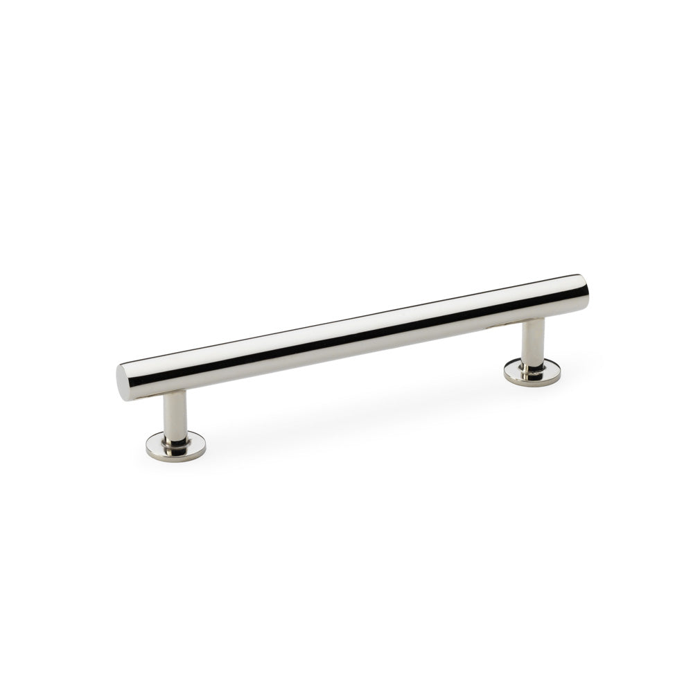 High quality image of Alexander & Wilks Round T-Bar Cabinet Pull Handle - Polished Nickel - Centres 128mm | Sku. aw814-128-pn | Trade Door Handles.