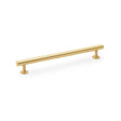 High quality image of Alexander & Wilks Round T-Bar Cabinet Pull Handle - Satin Brass - Centres 192mm | Sku. aw814-192-sb | Trade Door Handles.