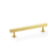 High quality image of Alexander & Wilks Square T-Bar Cabinet Pull Handle - Satin Brass - Centres 128mm | Sku. aw815-128-sb | Trade Door Handles.