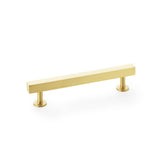 High quality image of Alexander & Wilks Square T-Bar Cabinet Pull Handle - Satin Brass - Centres 128mm | Sku. aw815-128-sb | Trade Door Handles.