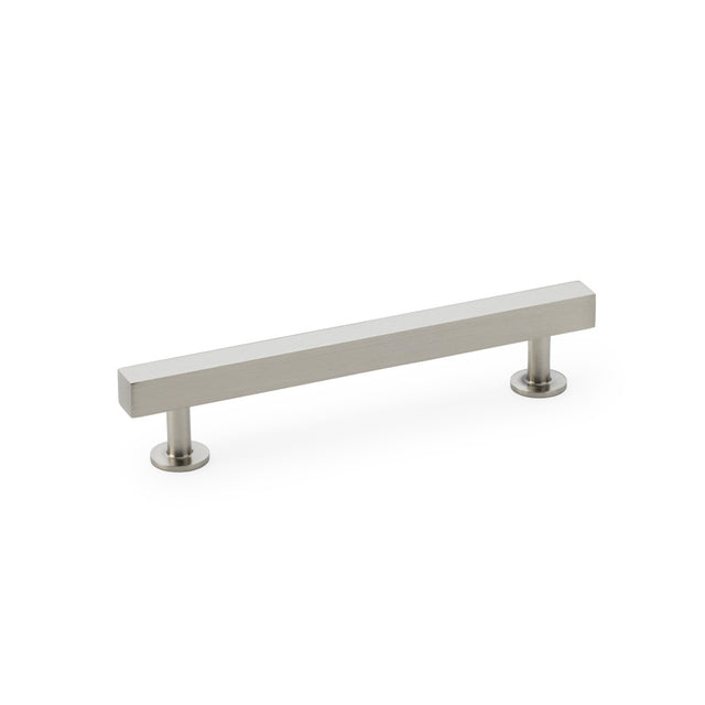 High quality image of Alexander & Wilks Square T-Bar Cabinet Pull Handle - Satin Nickel - Centres 128mm | Sku. aw815-128-sn | Trade Door Handles.