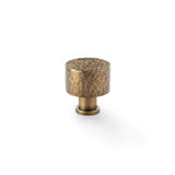 High quality image of Alexander & Wilks Leila - Hammered Cupboard Knob - Antique Brass - 30mm | Sku. aw816-30-ab | Trade Door Handles.