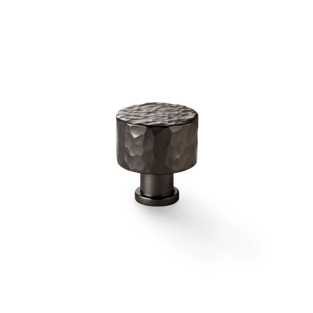 High quality image of Alexander & Wilks Leila Hammered Cupboard Knob - Dark Bronze - 30mm | Sku. aw816-30-dbz | Trade Door Handles.