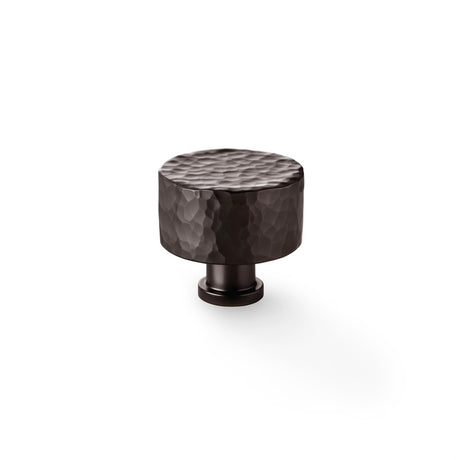 High quality image of Alexander & Wilks Leila Hammered Cupboard Knob - Dark Bronze - 35mm | Sku. aw816-35-dbz | Trade Door Handles.