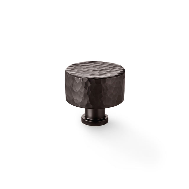 High quality image of Alexander & Wilks Leila Hammered Cupboard Knob - Dark Bronze - 35mm | Sku. aw816-35-dbz | Trade Door Handles.
