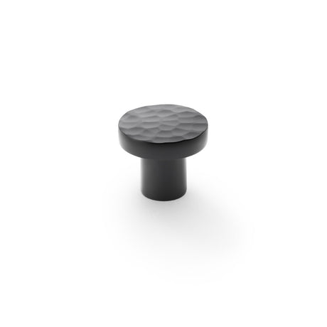 High quality image of Alexander & Wilks Hanover Hammered Cupboard Knob - Black - 30mm | Sku. aw820-30-bl | Trade Door Handles.