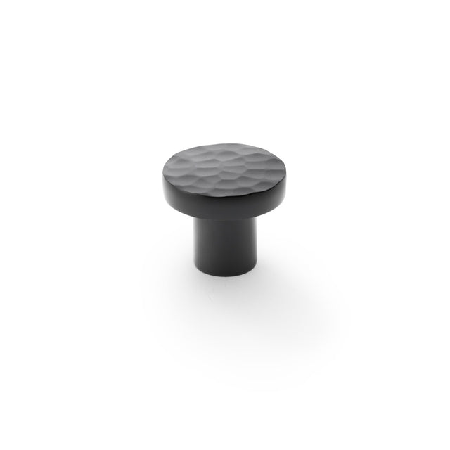 High quality image of Alexander & Wilks Hanover Hammered Cupboard Knob - Black - 30mm | Sku. aw820-30-bl | Trade Door Handles.