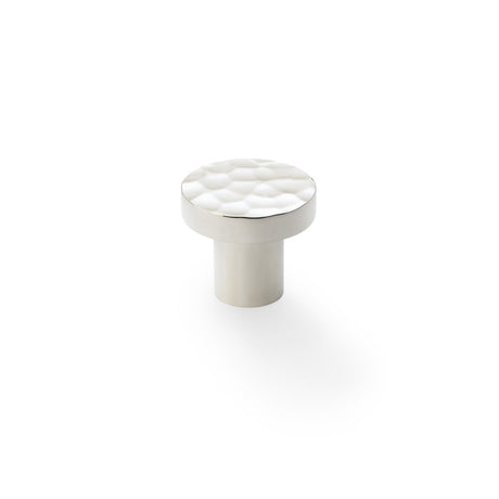 High quality image of Alexander & Wilks Hanover Hammered Cupboard Knob - Polished Nickel - 30mm | Sku. aw820-30-pn | Trade Door Handles.
