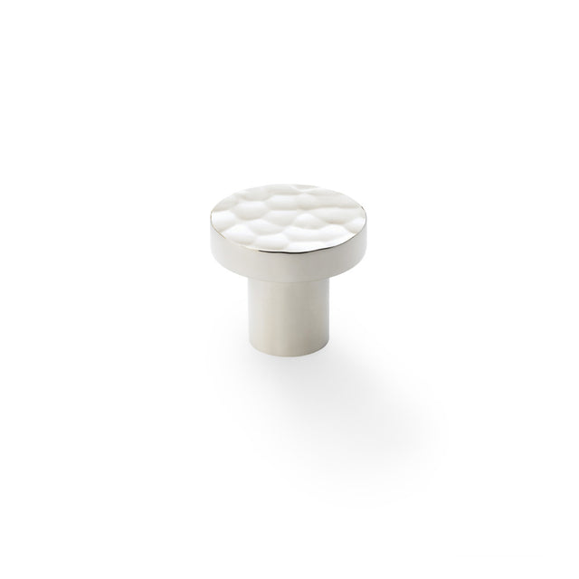 High quality image of Alexander & Wilks Hanover Hammered Cupboard Knob - Polished Nickel - 30mm | Sku. aw820-30-pn | Trade Door Handles.