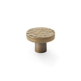 High quality image of Alexander & Wilks Hanover Hammered Cupboard Knob - Antique Brass - 38mm | Sku. aw820-38-ab | Trade Door Handles.