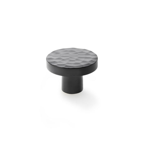 High quality image of Alexander & Wilks Hanover Hammered Cupboard Knob - Black - 38mm | Sku. aw820-38-bl | Trade Door Handles.