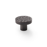High quality image of Alexander & Wilks Hanover Hammered Cupboard Knob - Dark Bronze - 38mm | Sku. aw820-38-dbz | Trade Door Handles.