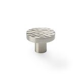 High quality image of Alexander & Wilks Hanover Hammered Cupboard Knob - Satin Nickel - 38mm | Sku. aw820-38-sn | Trade Door Handles.