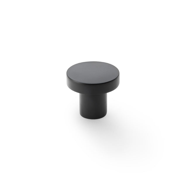 High quality image of Alexander & Wilks Hanover Plain Cupboard Knob - Black - Knob 30mm | Sku. aw821-30-bl | Trade Door Handles.